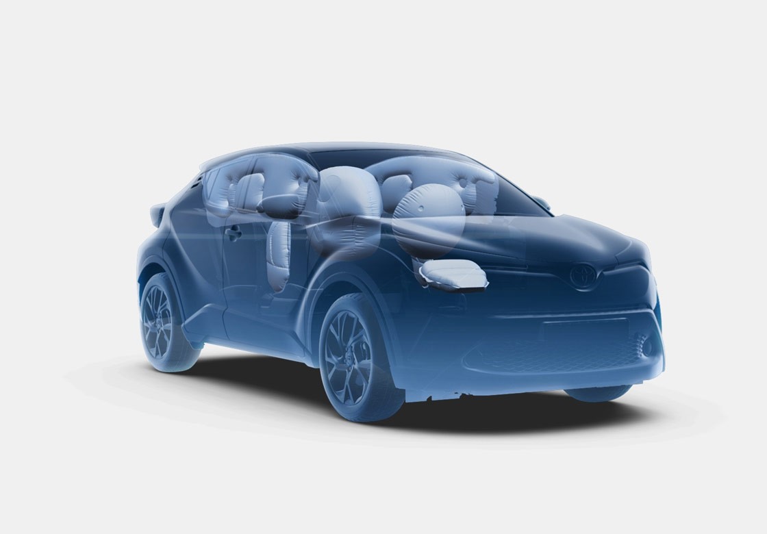 Des airbags sont répartis dans l’ensemble de l’habitacle